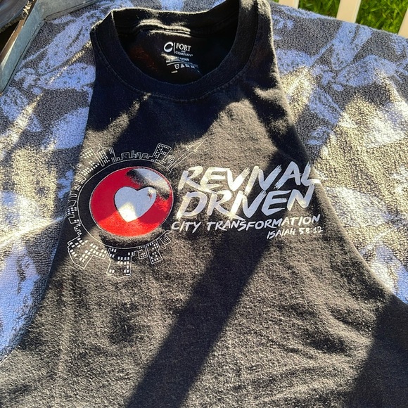 Men’s C/Port and company muscle t-shirt. Revival Driven print in front - Picture 1 of 6